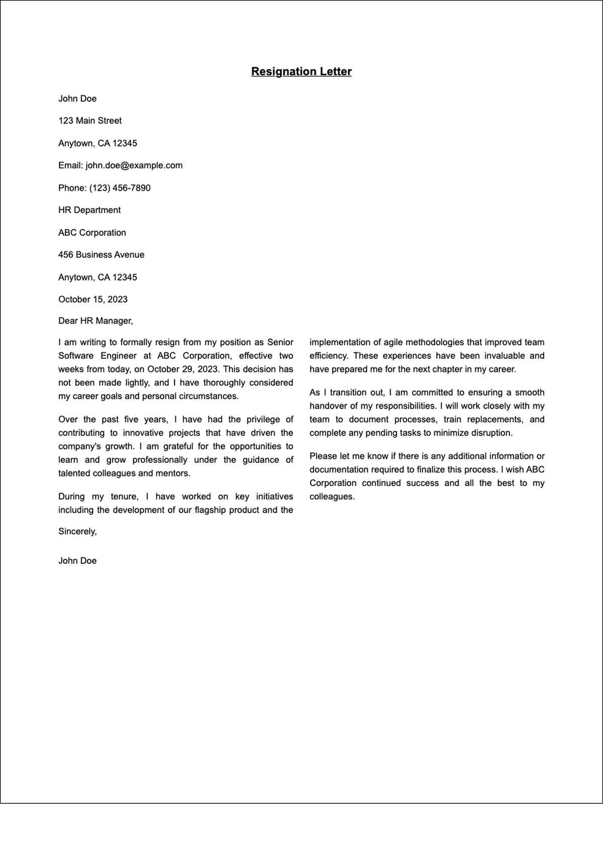 Professional resignation letter template with placeholder fields_1_variant_3